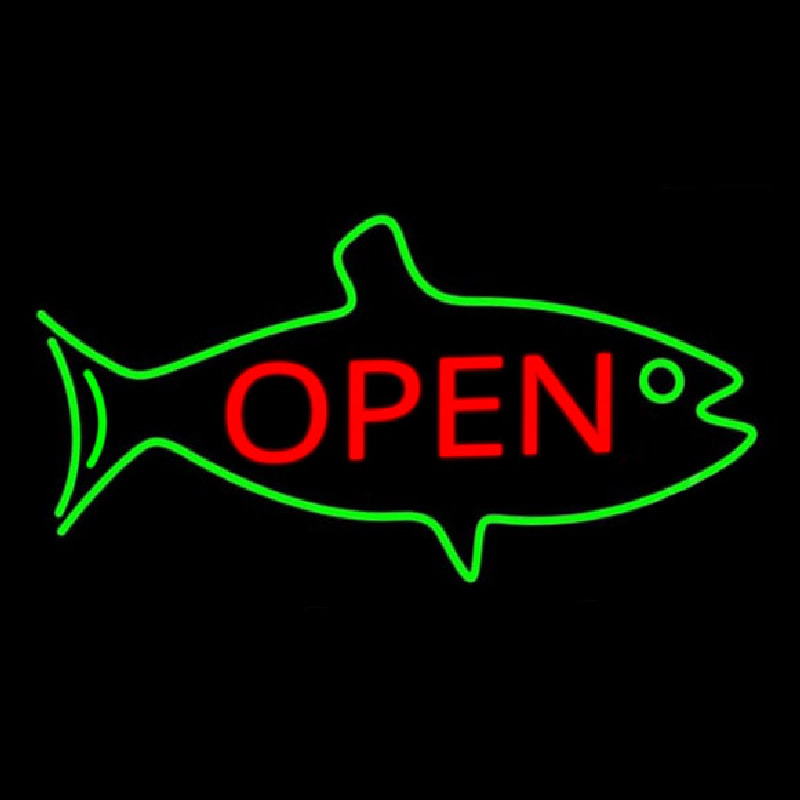 Fish Logo Open 2 Enseigne Néon