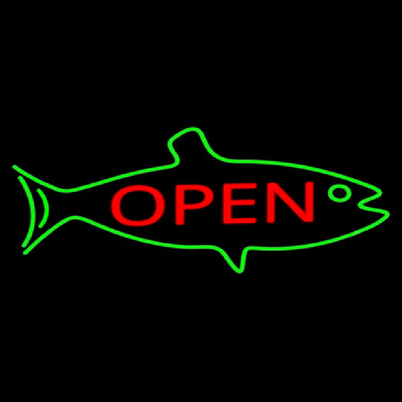 Fish Logo Open Enseigne Néon