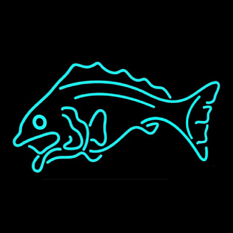 Fish Tuquoise Logo 1 Enseigne Néon