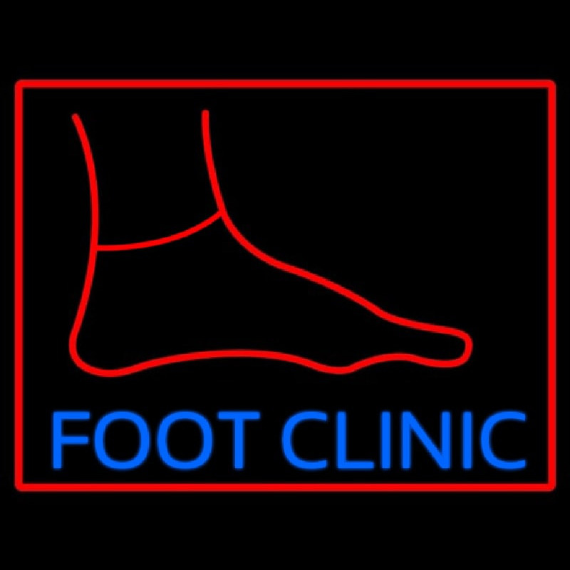 Foot Clinic With Foot Enseigne Néon