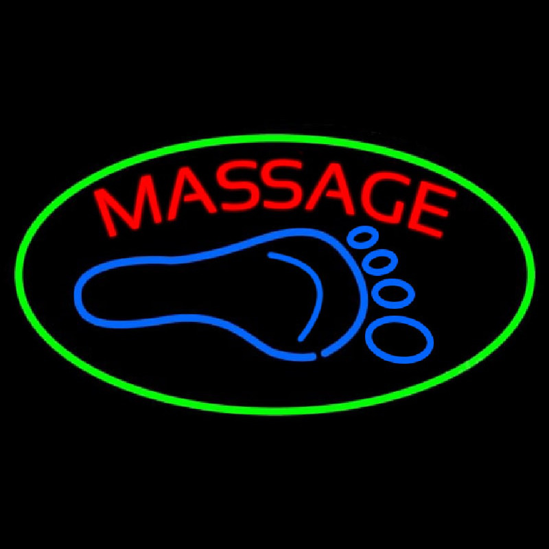 Foot With Double Stroke Massage Enseigne Néon