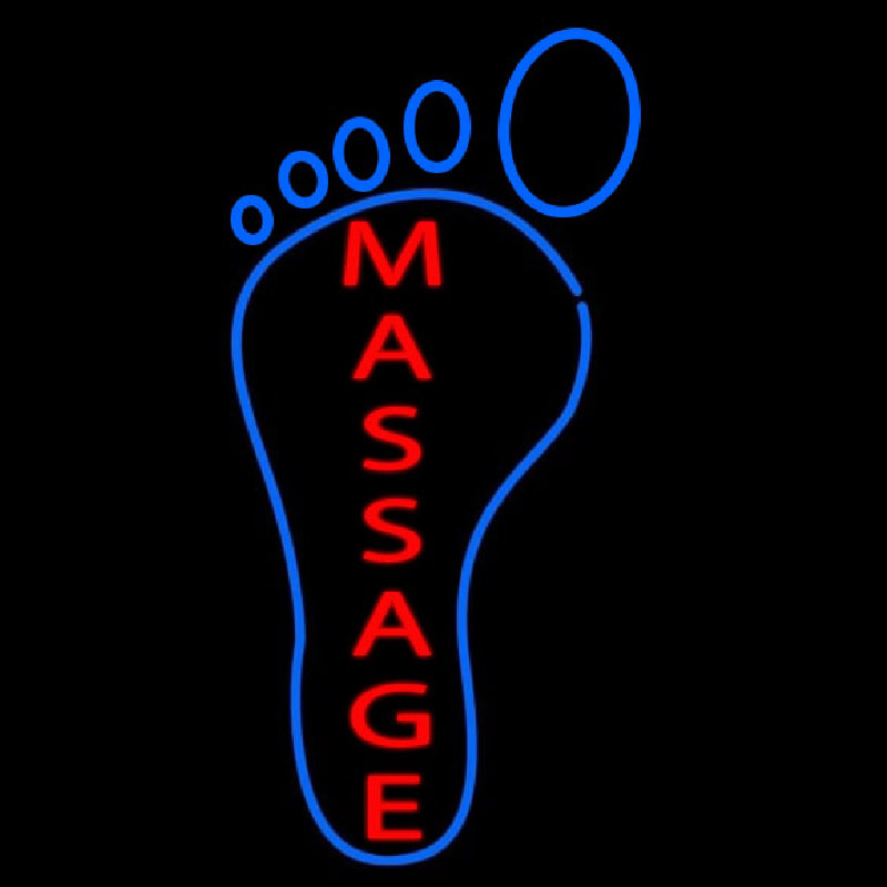 Foot With Double Stroke Massage Enseigne Néon