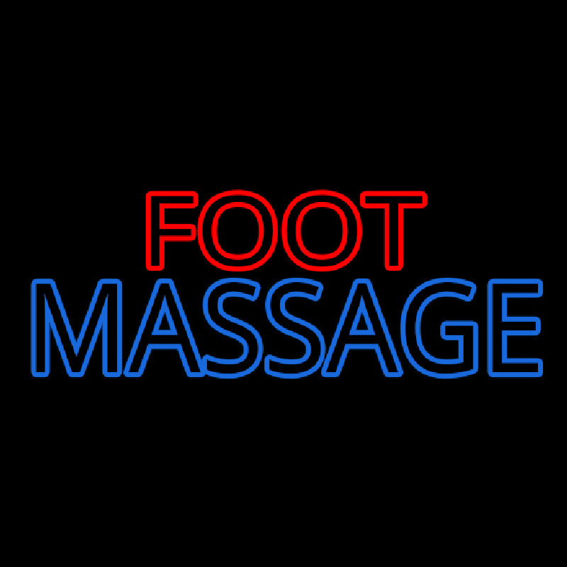 Foot With Double Stroke Massage Enseigne Néon