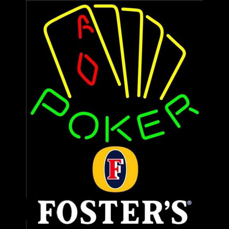 Fosters Poker Yellow Beer Sign Enseigne Néon