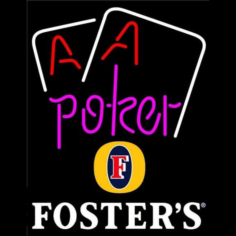 Fosters Purple Lettering Red Aces White Cards Beer Sign Enseigne Néon