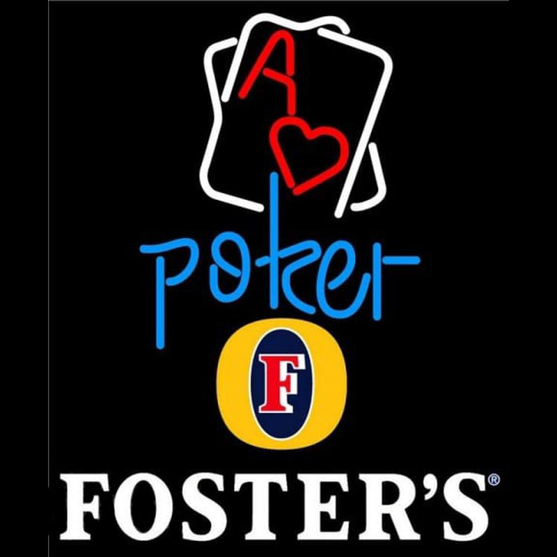 Fosters Rectangular Black Hear Ace Beer Sign Enseigne Néon