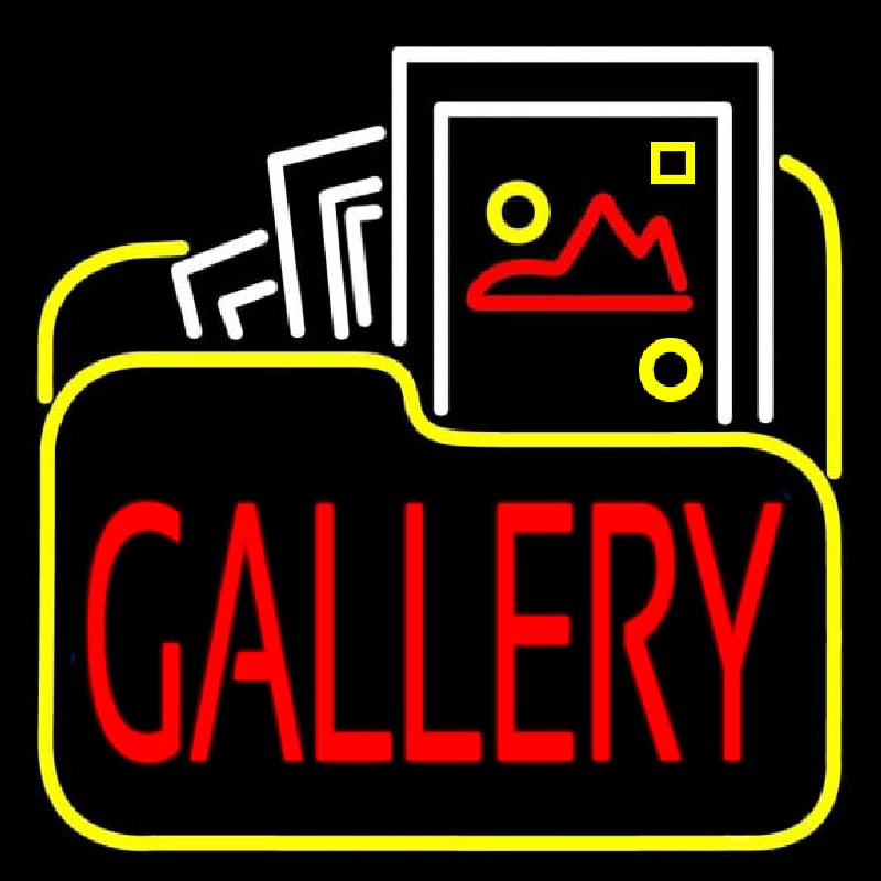 Gallery Icon With Red Gallery Enseigne Néon