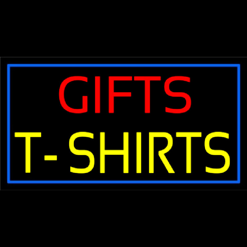 Gifts Tshirts With Blue Border Enseigne Néon