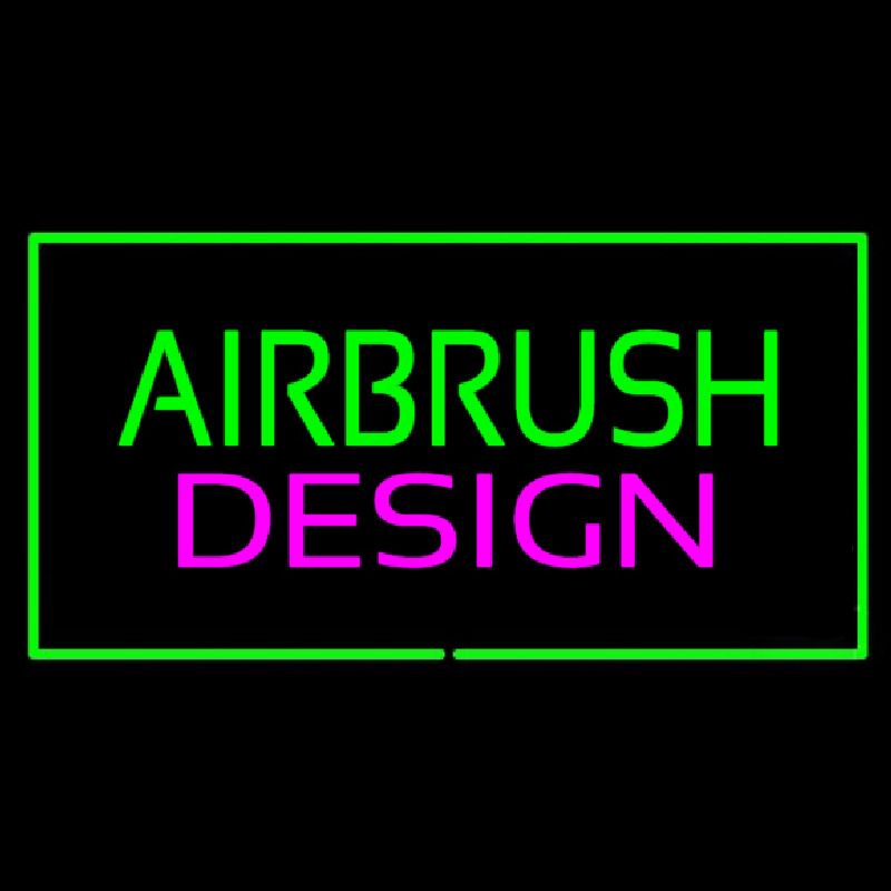 Green Airbrush Design Pink Green Border Enseigne Néon