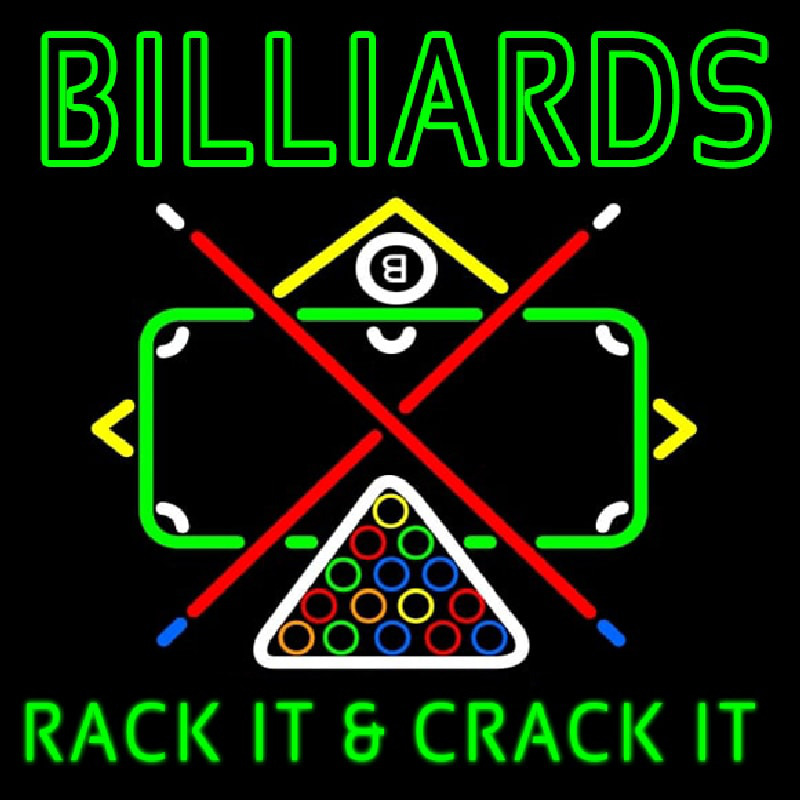 Green Billiards Rack It And Crack It Enseigne Néon