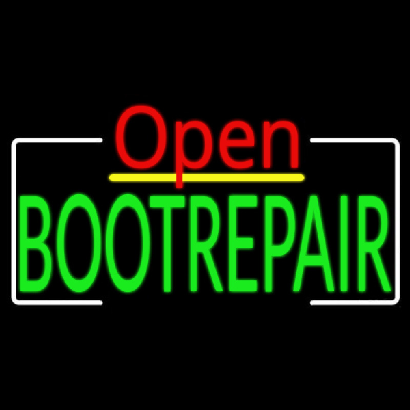 Green Boot Repair Open Enseigne Néon