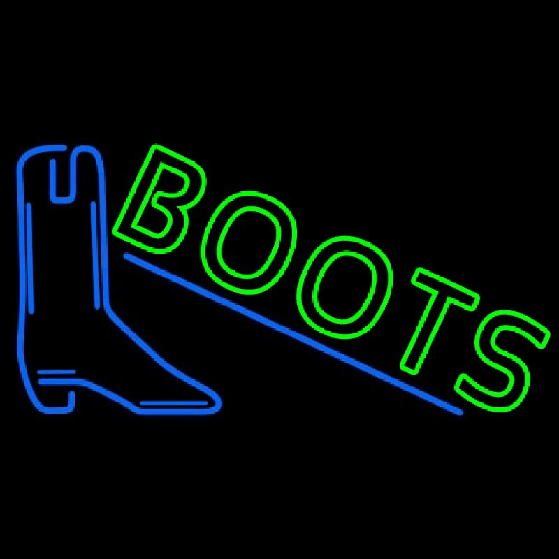 Green Boots With Logo Enseigne Néon