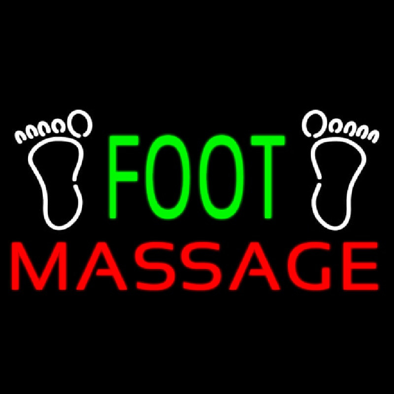 Green Foot Massage With Logo Enseigne Néon