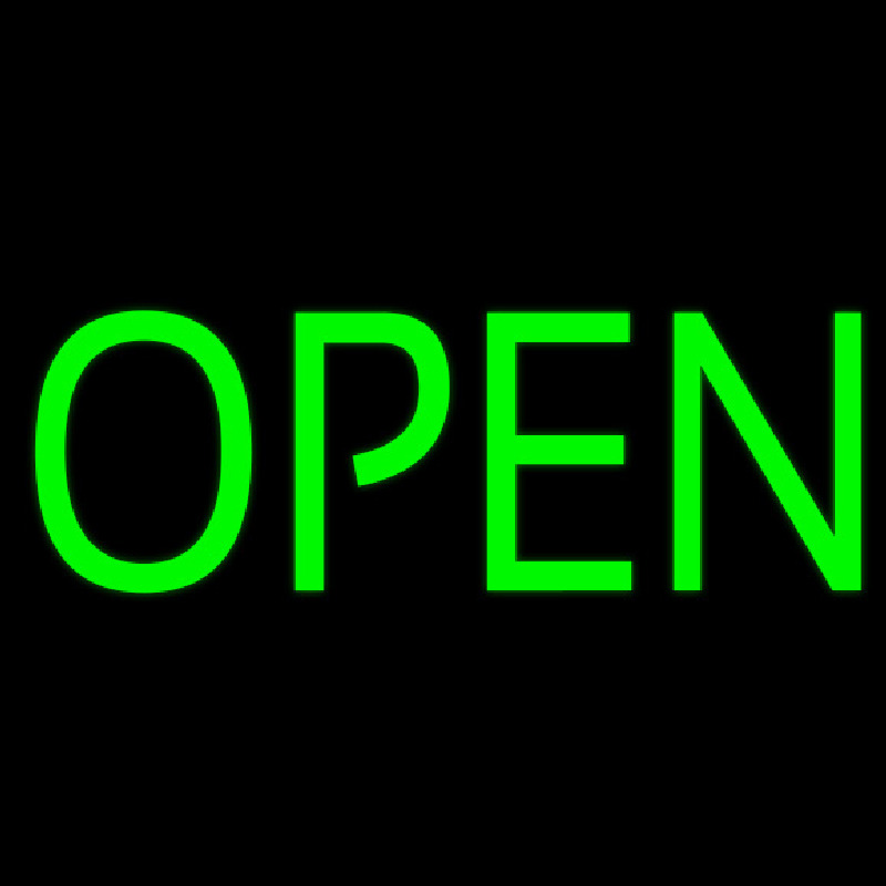 Green Open Enseigne Néon