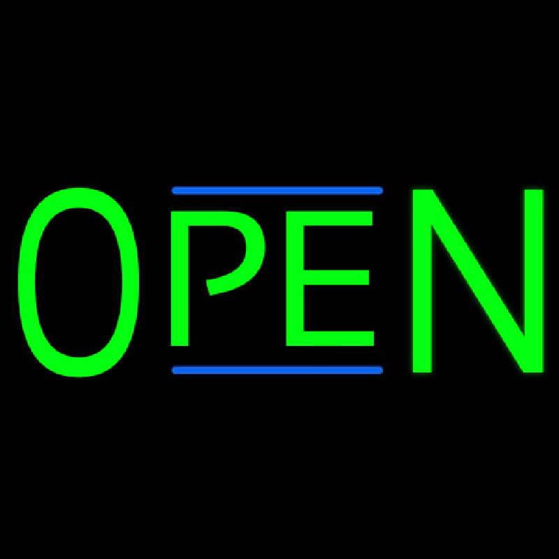 Green Open Enseigne Néon