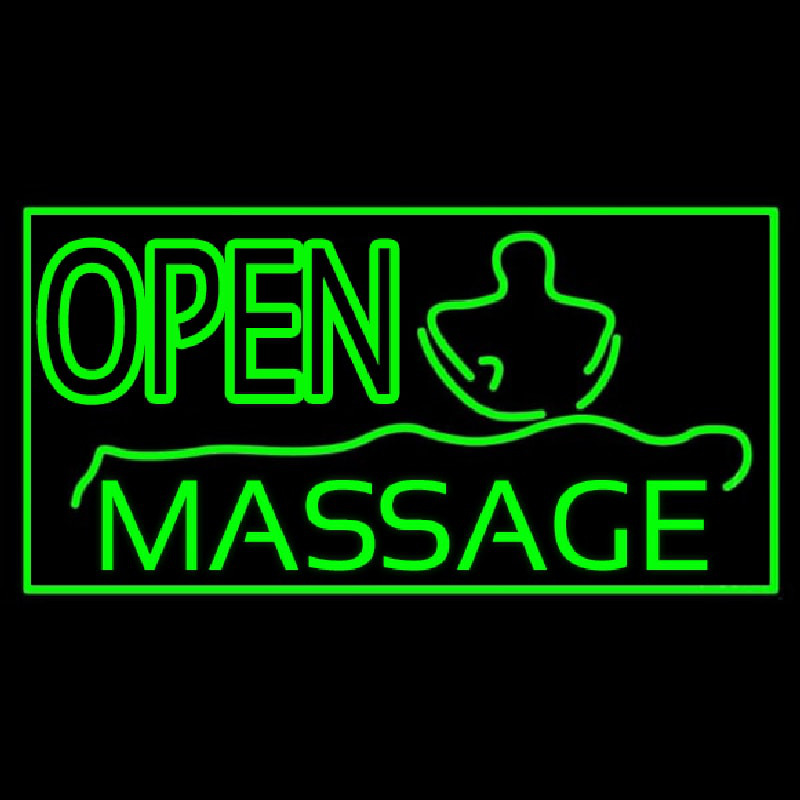 Green Open Massage Enseigne Néon