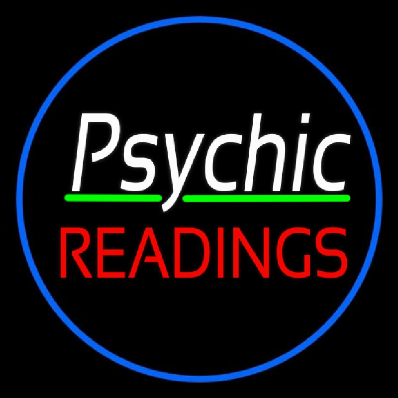 Green Psychic Readings With Border Enseigne Néon