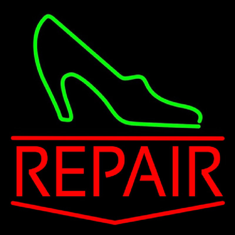 Green Sandal Red Repair Enseigne Néon