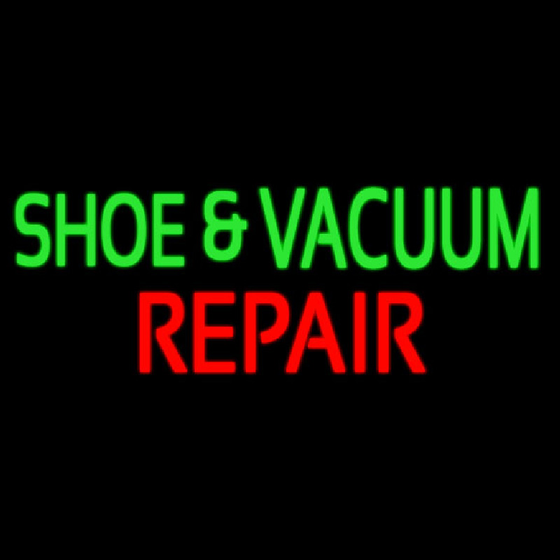 Green Shoe And Vacuum Red Repair Enseigne Néon