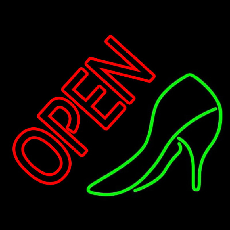 Green Shoe Open Enseigne Néon