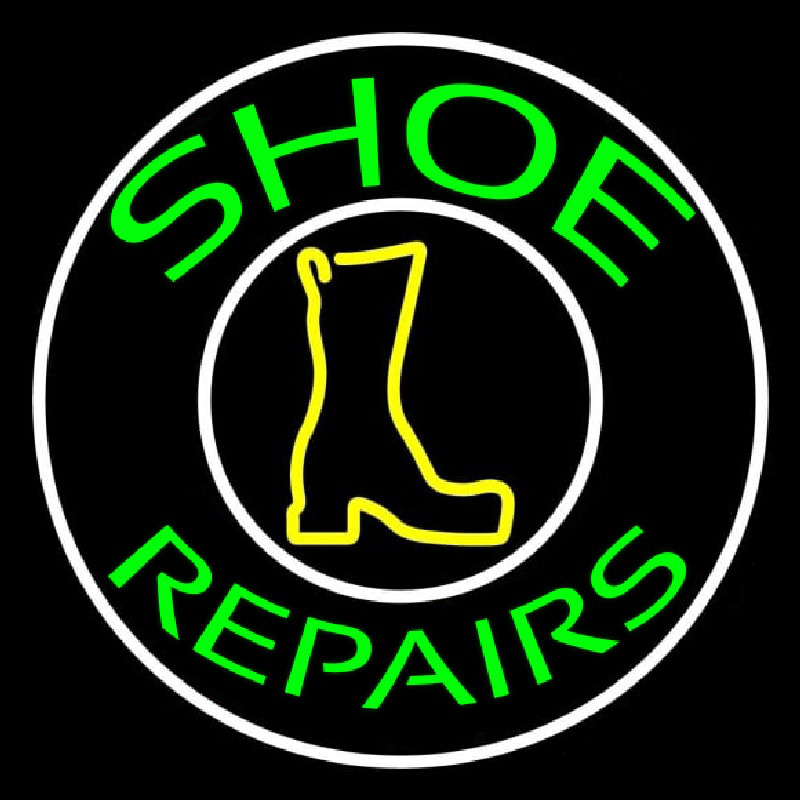 Green Shoe Repairs Enseigne Néon