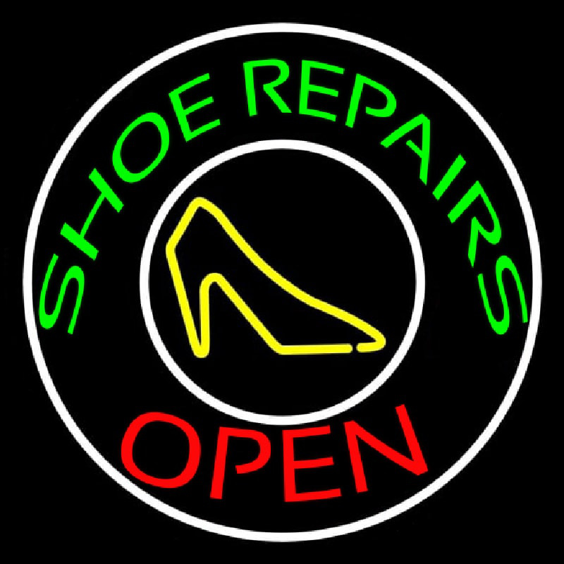 Green Shoe Repairs Open Enseigne Néon