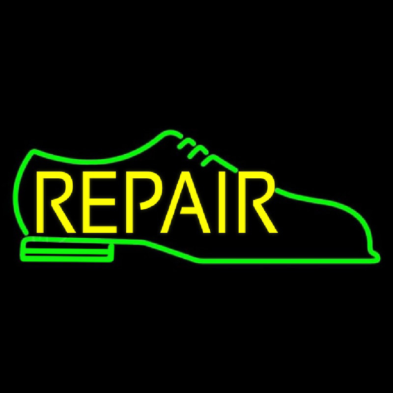 Green Shoe Yellow Repair Enseigne Néon