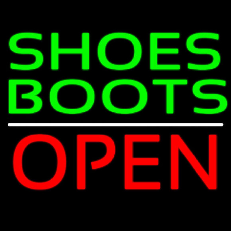 Green Shoes Boots Open Enseigne Néon