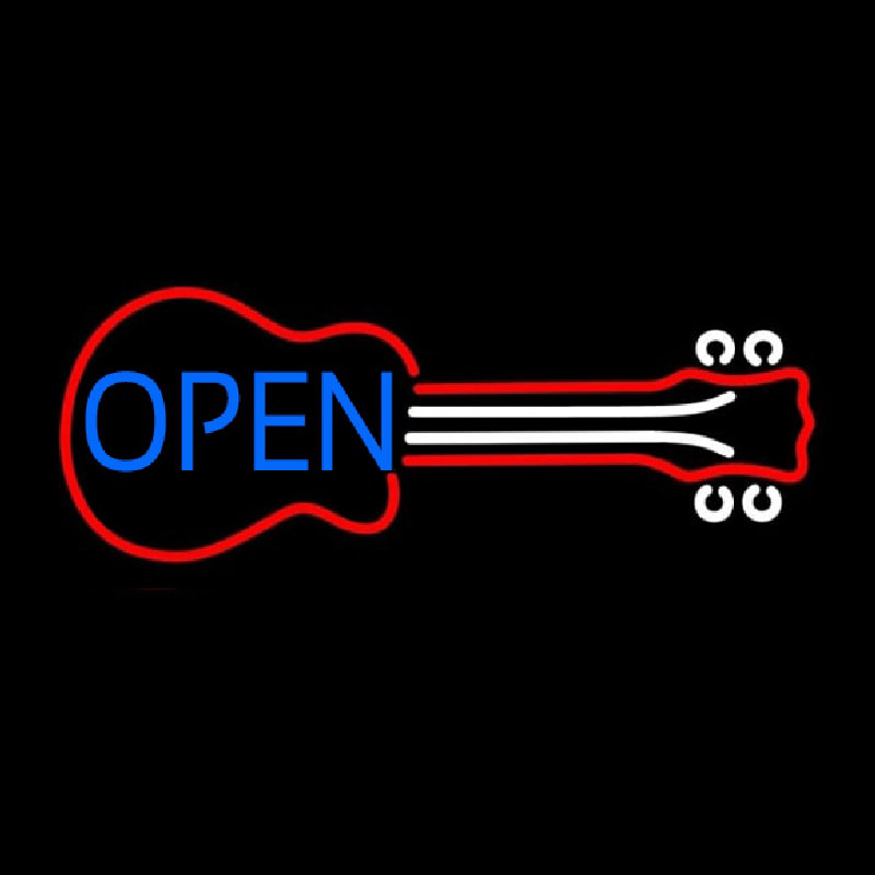 Guitar Open 3 Enseigne Néon