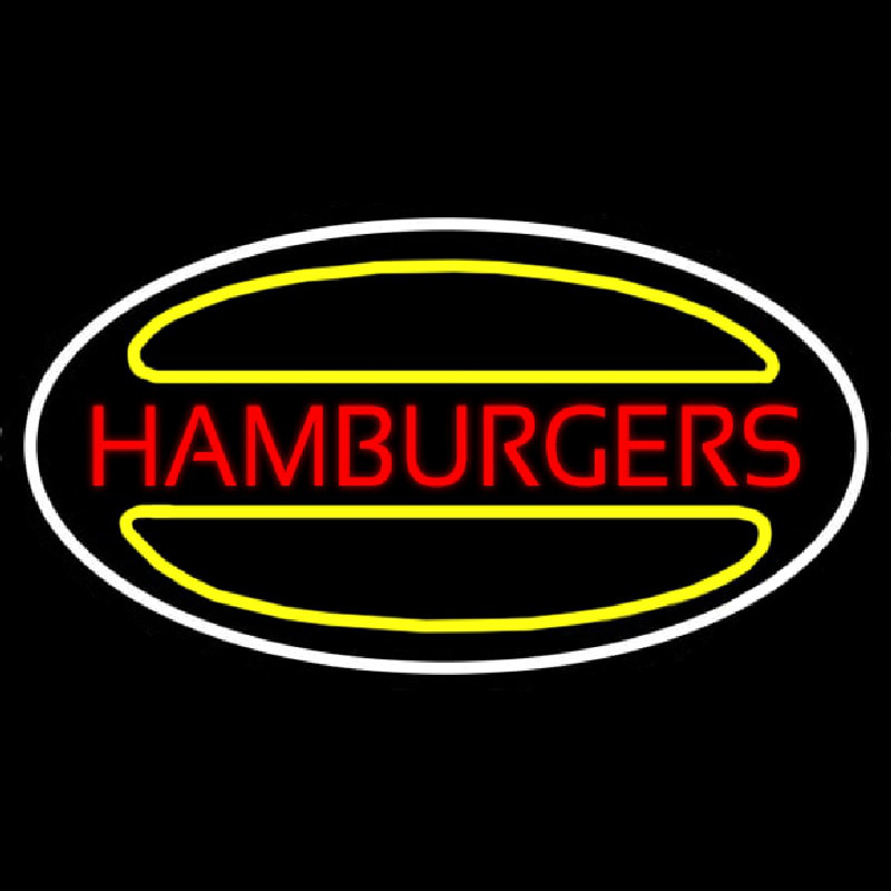 Hamburgers Logo Oval Enseigne Néon