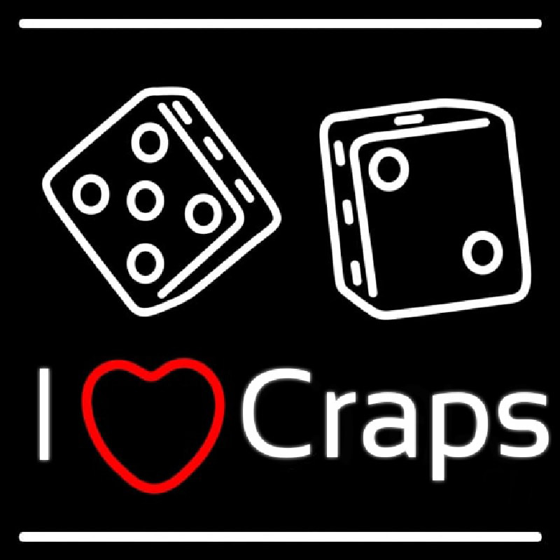 I Love Craps Enseigne Néon