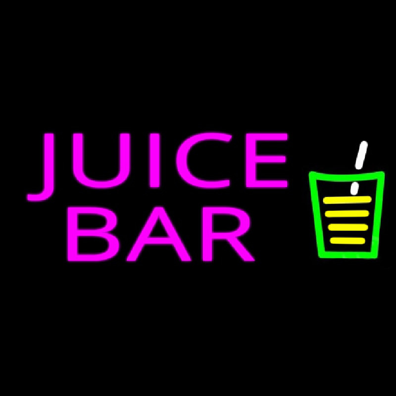 Juice Bar Pink Te t Glass Logo Enseigne Néon