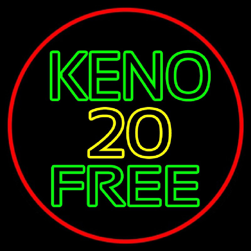 Keno 20 Free 1 Enseigne Néon