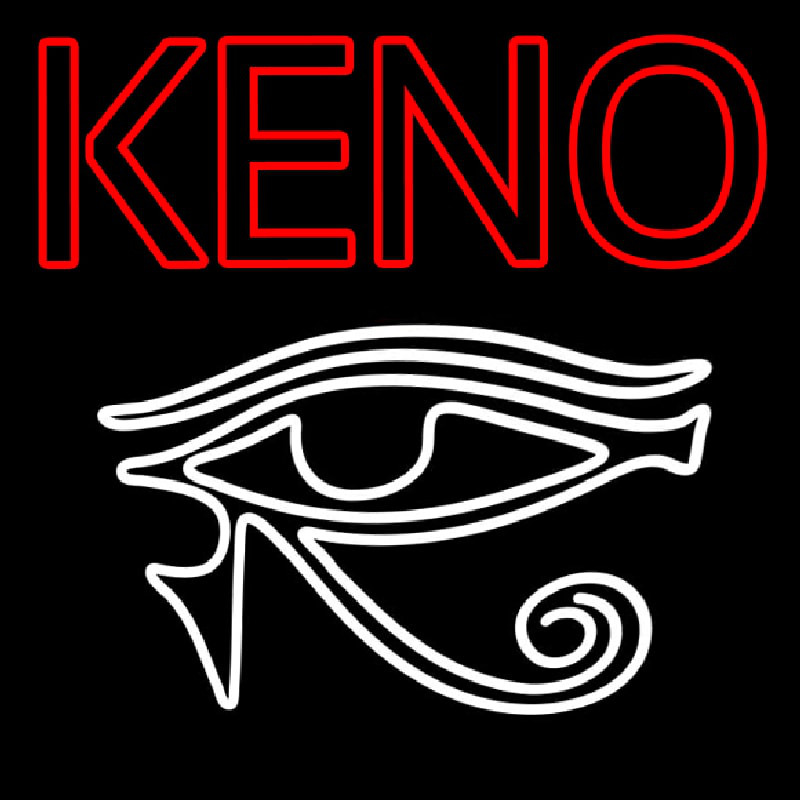 Keno With Eye Icon Enseigne Néon