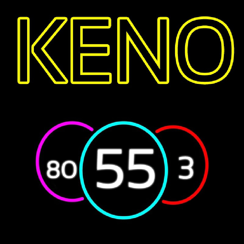 Keno With Multi Color Ball Enseigne Néon