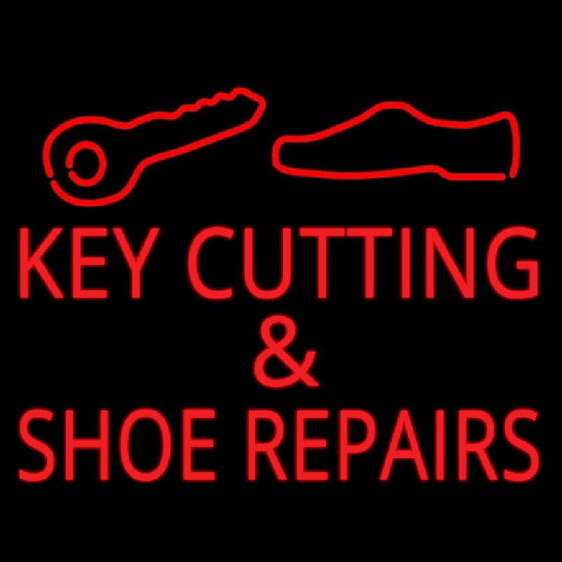 Key Cutting And Shoe Repairs Logo Enseigne Néon