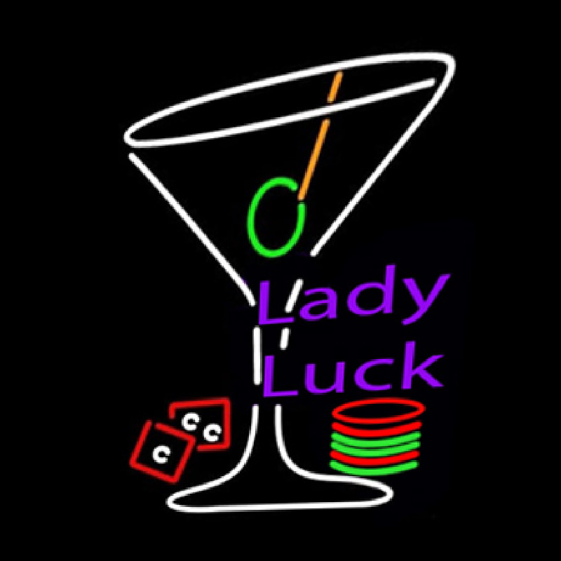 Lady Luck Martini Enseigne Néon