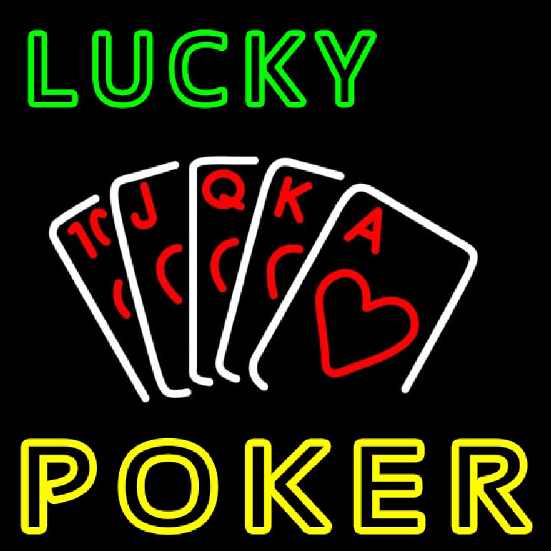 Lucky Poker Enseigne Néon