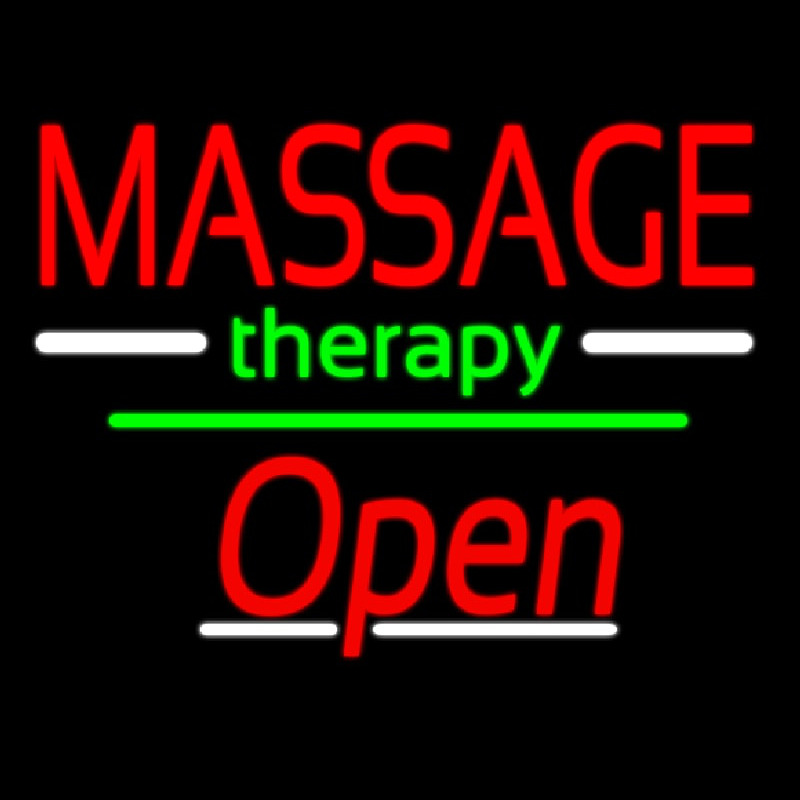 Massage Therapy Open Yellow Line Enseigne Néon