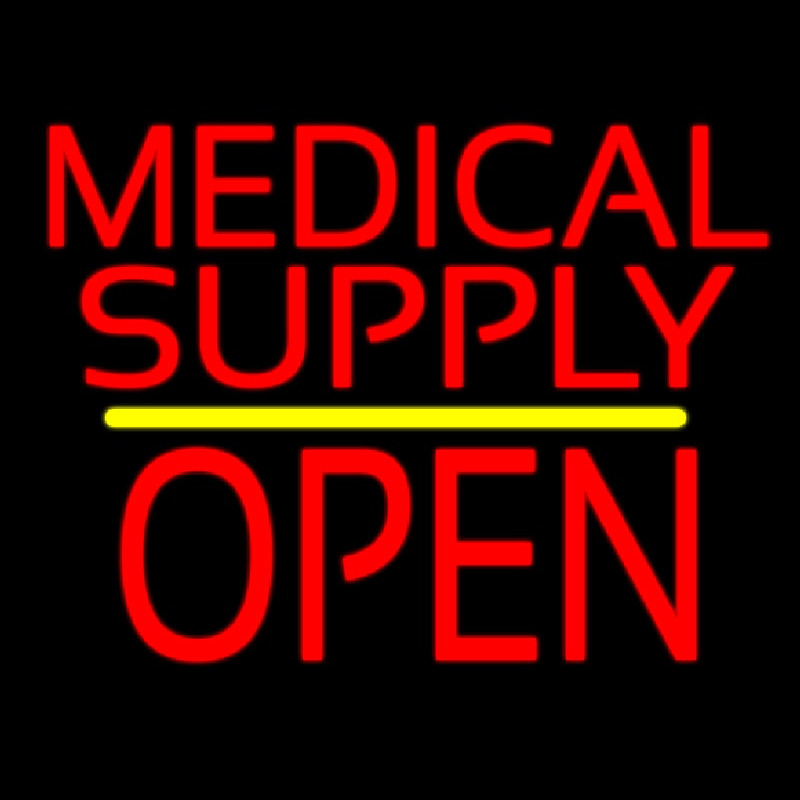 Medical Supply Block Open Yellow Line Enseigne Néon