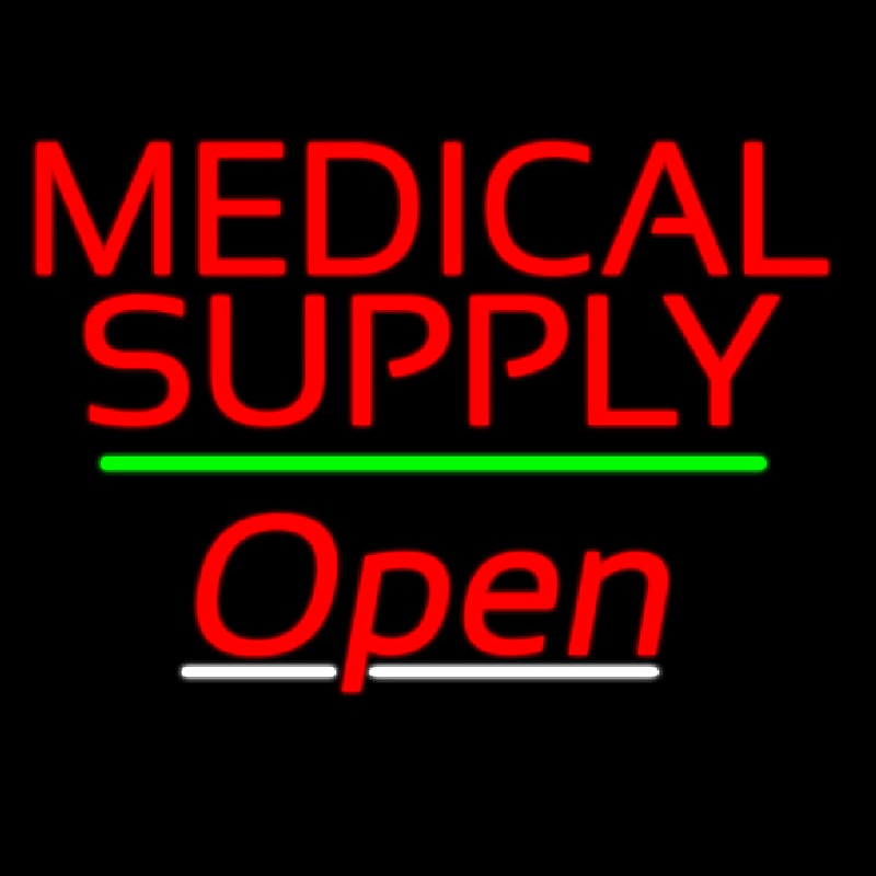 Medical Supply Open Green Line Enseigne Néon