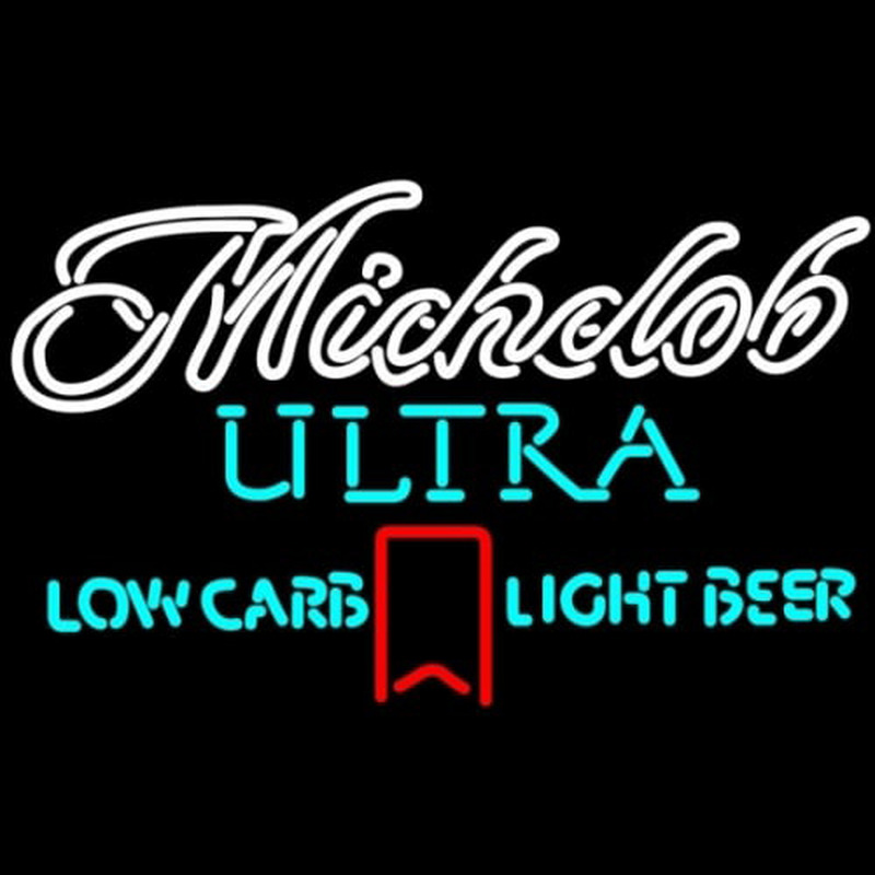 Michelob Ultra Light Low Carb Red Ribbon Enseigne Néon