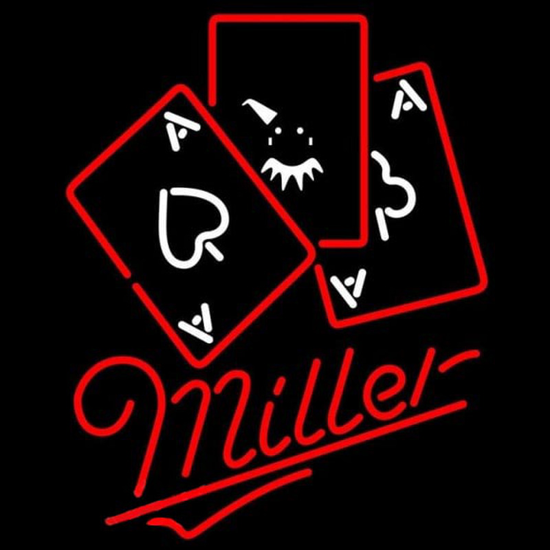 Miller Ace And Poker Beer Sign Enseigne Néon