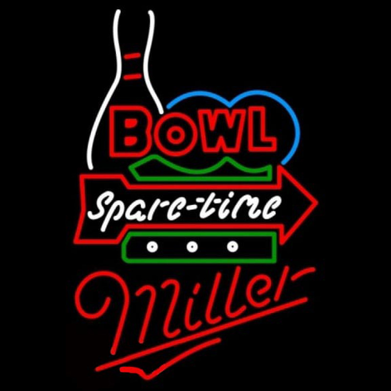 Miller Bowling Spare Time Beer Sign Enseigne Néon