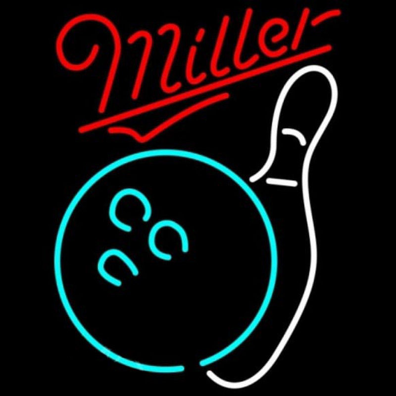 Miller Bowling White Beer Sign Enseigne Néon