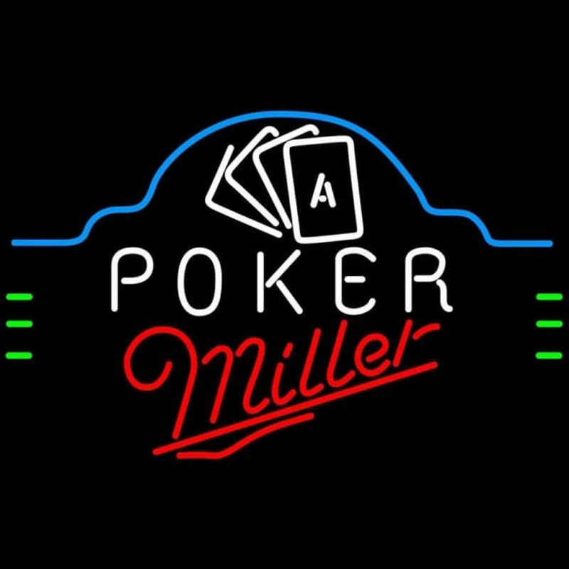 Miller Poker Ace Cards Beer Sign Enseigne Néon