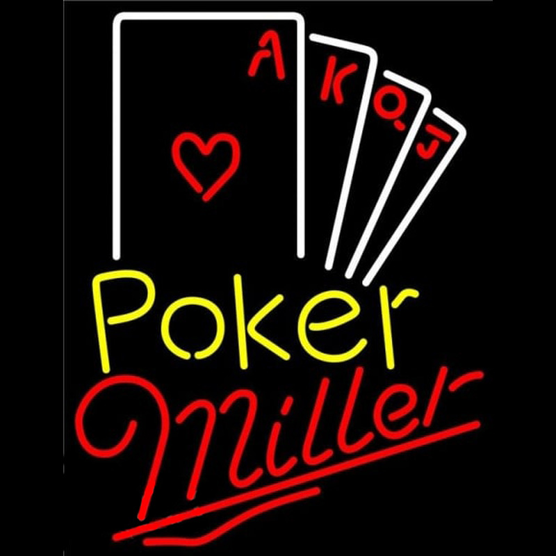 Miller Poker Ace Series Beer Sign Enseigne Néon