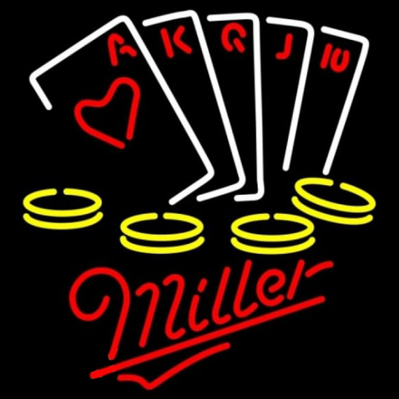 Miller Poker Ace Series Beer Sign Enseigne Néon