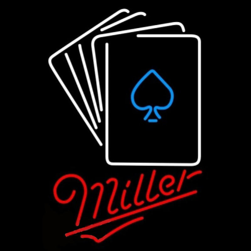 Miller Poker Cards Beer Sign Enseigne Néon