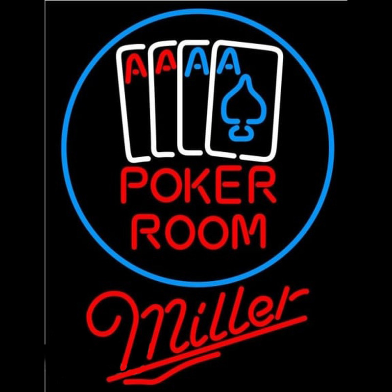 Miller Poker Room Beer Sign Enseigne Néon